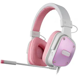 SADES Dpower SA-722 Gaming Headset, weiß/pink, 3,5 mm Klinke, kabelgebunden, Stereo, Over Ear, PC, PS4 u. 5, Xbox, Nintendo Switch