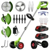 Akku-Trimmer, 500W Rasentrimmer, Elektro-Freischneider (22tlg.) Rasenkantenschneider Freischneider 8 in 1 mit Akku