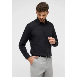 Langarmhemd ETERNA "MODERN FIT", Herren, Gr. 44, Normalgrößen, schwarz, 100% cotton, tailliert, Langarm Manschette, Hemden