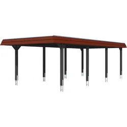 Einzelcarport SKANHOLZ "Wendland", anthrazit, rote blende, H: 247cm, Carports