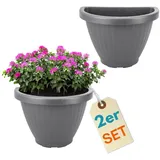 GarPet Blumentopf Wand 30 x 30 x 30 cm Grau Komplettset