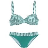 JETTE Bügel-Bikini, Damen grün-weiß, Gr.44 Cup C,