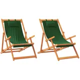 vidaXL Strandstuhl 2er Set Grün