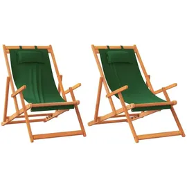 vidaXL Strandstuhl 2er Set Grün