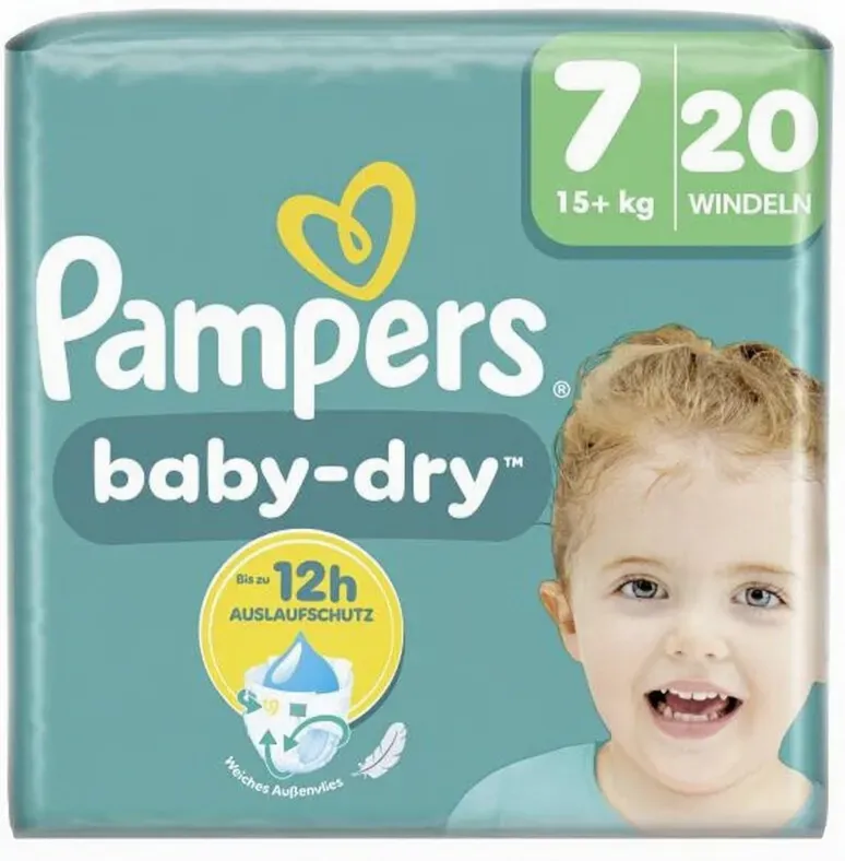 Pampers Baby Dry Größe 7 extra groß 15+ kg Einzelpack 20 Stück