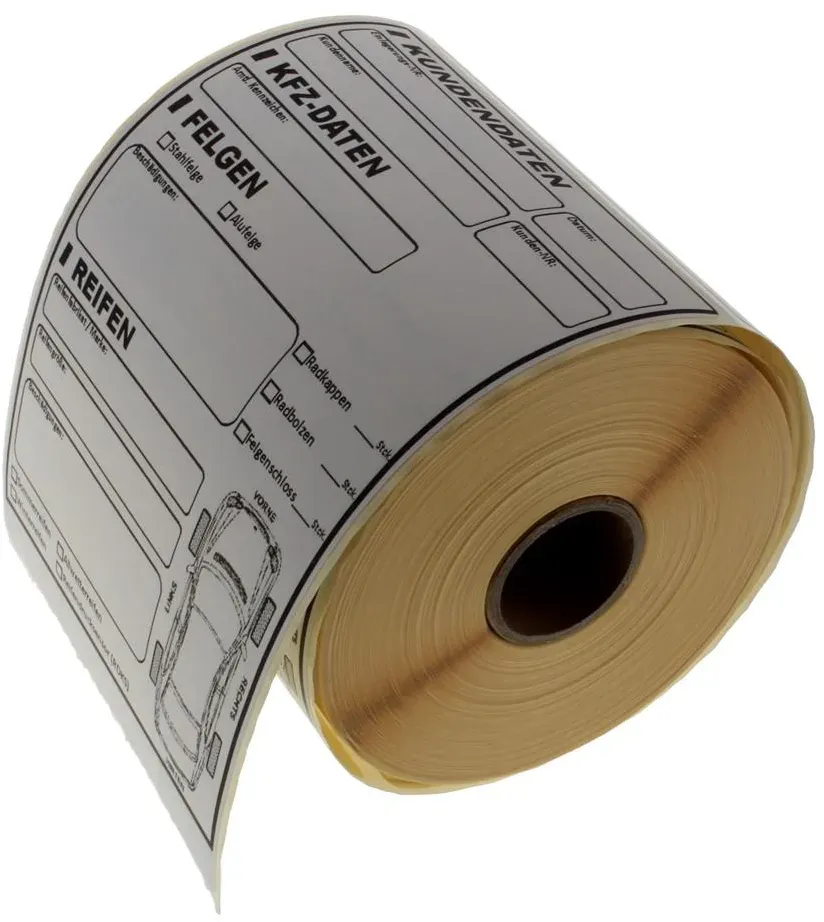 Reifen Einlagerung Etikett Einlagerungslabel 100 Stück auf Rolle
