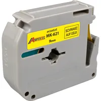Ampertec P-Touch Band kompatibel zu M-K621BZ schwarz auf gelb