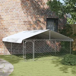 Outdoor-Hundezwinger mit Dach 300x300x150 cm