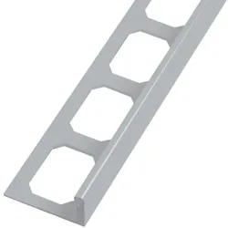Winkelabschlussprofil Aluminium pulverbeschichtet silbergrau (hellgrau) | 6,0 mm