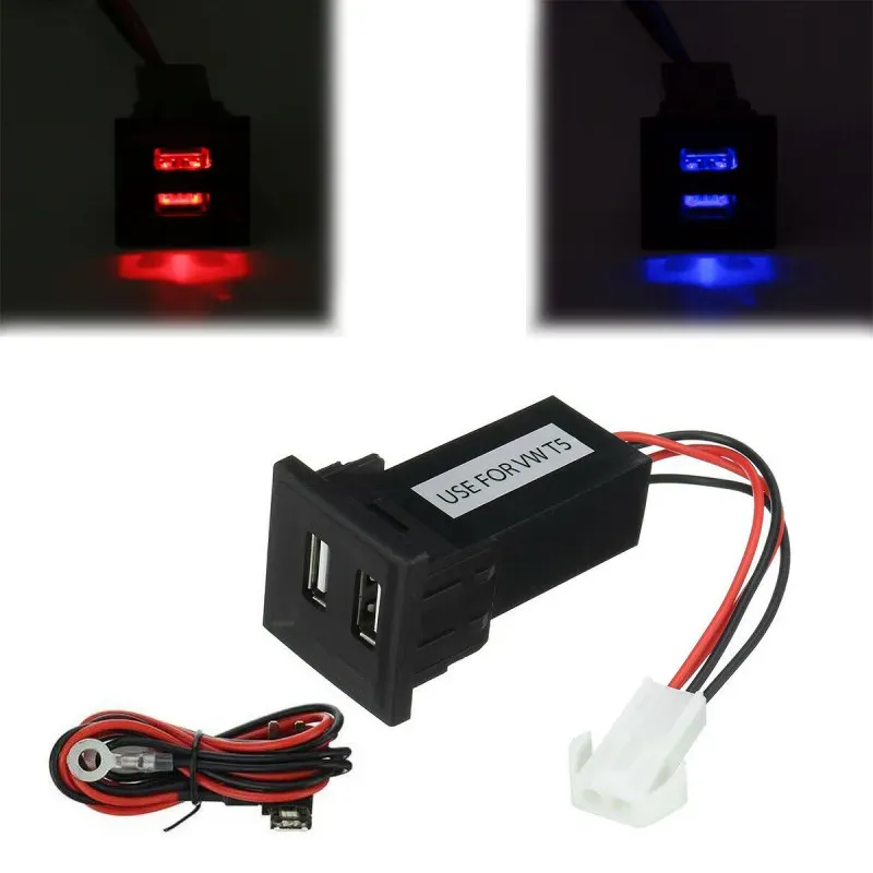 Doppel-USB-Einbauladegerät für Volkswagen VW Transporter/Caravelle T5 (2003–2009)