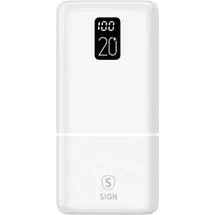 SIGN Extrem leistungsstarke Q.C Powerbank 20000 mAh, 2,1 A - Weiß - Weiß