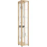 Vitrine FIF MÖBEL "OPTIMA", buchefarben, Holzwerkstoff, Sicherheitsglas ESG, Schränke, Vitrine, Standvitrine/Glasvitrine 1x Glastür,perfekt für Sammler,Sammlervitrine