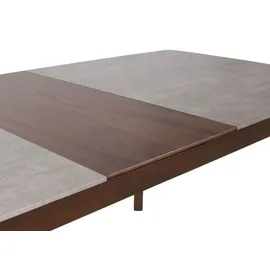 Mendler Esszimmertisch HWC-M57, Esstisch, Massiv-Holz Laminat Melamin 160-200x90cm, ausziehbar Beton-Optik, braune Beine