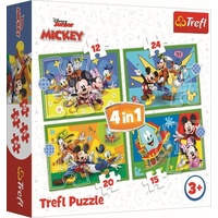 Trefl 4 in 1 Puzzle 12,15, 20, 24 Teile Mickey Mouse und Freunde