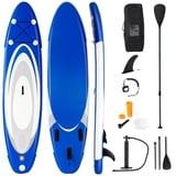 COSTWAY 305/335 x 76 x 15cm Stand Up Paddling Board, SUP Board aufblasbar, Paddelboard mit Sicherheitsleine, Paddel, Pumpe, Center Finne, Rucksack und Reparaturset (Blau, 305x76x15cm)