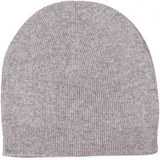 yanopurna Kaschmir Mütze – aus 100% Kaschmirwolle, Cashmere Beanie handgewebt aus Nepal, Unisex, Handwäsche, Grau - Einheitsgröße-L