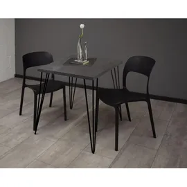 58 aufm Kessel Bartisch Eirena 70 x 75 x 70 cm Schwarz matt/Graphit