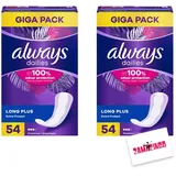 Always dailies | Extra Protect | Long Plus | Slipeinlagen Damen 54er Giga Pack (Long Plus 54er, 2er Pack) + Zama4Zingo Karte