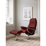 Stressless Relaxsessel STRESSLESS Sunrise Sessel Gr. Leder PALOMA, Cross Base Braun, Rela x funktion-Drehfunktion-PlusTMSystem-Gleitsystem-BalanceAdaptTM, B/H/T: 92 cm x 105 cm x 80 cm, rot (cherry paloma) Lesesessel und Relaxsessel