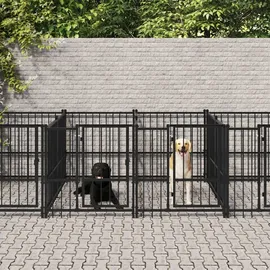 vidaXL Outdoor-Hundezwinger Stahl 13,14 m2