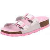 superfit Mädchen FUSSBETTPANTOFFEL Hausschuhe, SILBER/ROSA 9510