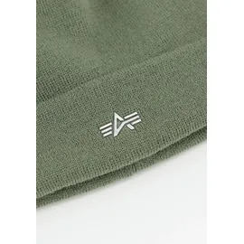 Alpha Industries Skimütze ALPHA INDUSTRIES "Metal Logo Beanie", Herren, Gr. onesize, sage, grün, Obermaterial: 100% Polyacryl, Mützen
