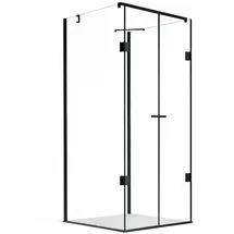BuyLando.Shop Emma U-Form Duschkabine rechts 80 x 180 cm Schwarz/Transparent  D648360641500