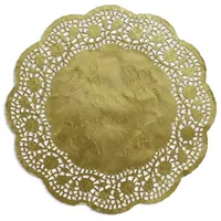 Kunze Tortenspitze, Spitzenpapier rund, geprägt, 100 Stück (Gold, Ø