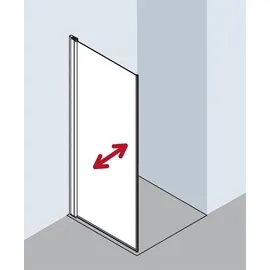Kermi Seitenwand Diga TBR 09018, DITBR09018VAK 90x185cm, silber hochglanz, ESG klar, rechts, auf Duschwanne