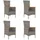 vidaXL Polyrattan Gartenstühle 60 x 58 x 108 cm grau 4 St. inkl. Kissen 319528