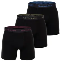 Scotch & Soda Boxershorts Solid Cotton Stretch schwarz S 3er Pack