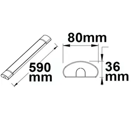ISOLED LED Aufbauleuchte Aluminium 59 cm 20 W inkl. Color Switch grau
