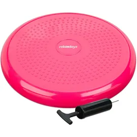 Relaxdays 3 x Balance Kissen, 140 kg Maximalgewicht, Balance Pad mit Luftpumpe, Ballsitzkissen mit Noppen, Fitness Kissen, pink