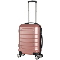 Cahoon - Hartschalen-Koffer Trolley Handgepäck Reisekoffer Kofferset 4 Rollen M-L-XL-Set 201 (Rose-Gold, Handgepäck)