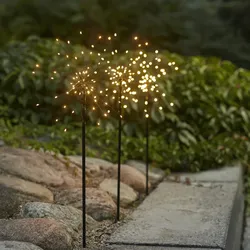 LED Dekostäbe FEUERWERK - H: 65cm - je 60 warmweiße LED - inkl. Trafo - outdoor ...