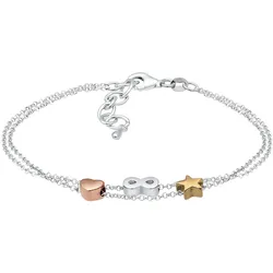 Elli Infinity Herz Sterne Tri-Color 925 Silber 16 Damen 