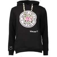 Zwilling Zwillingsherz Hoodie, mit Bindebändern in Leo-Optik Zwillingsherz schwarz S/M