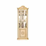 Interdesign24 Eckvitrine Venus (2-Türig, im Barock-Stil) in Beige/Gold Hochglanz