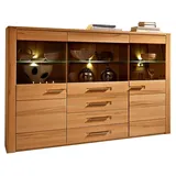 Innostyle Highboard »Nature Plus«, Breite 172 cm, 3 Glas-/Holztüren, 3 Schubkästen, beige