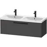 Duravit D-Code Doppel-Waschtischunterschrank DC46690BD490000 ,Griff Diamantschwarz, Graphit Matt, Wandhängend, Auszug 1, 1184x400x460 mm