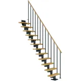 DOLLE Mittelholmtreppe Dublin (Breite: 65 cm, Gerade, Anthrazitgrau, Farbe Stufen: Ahorn Natur, Geschosshöhe: 259 cm - 315 cm)