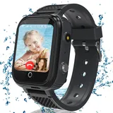 Smartwatch Kinder, 4G Wasserdicht GPS Uhr Kinder Smartwatch mit GPS mit SIM, Kinderuhr mit Videoanruf Voice Chat SOS Anrufen Kamera Schulmodus Spiele Wecker Handy, Geschenke für Mädchen Jungen