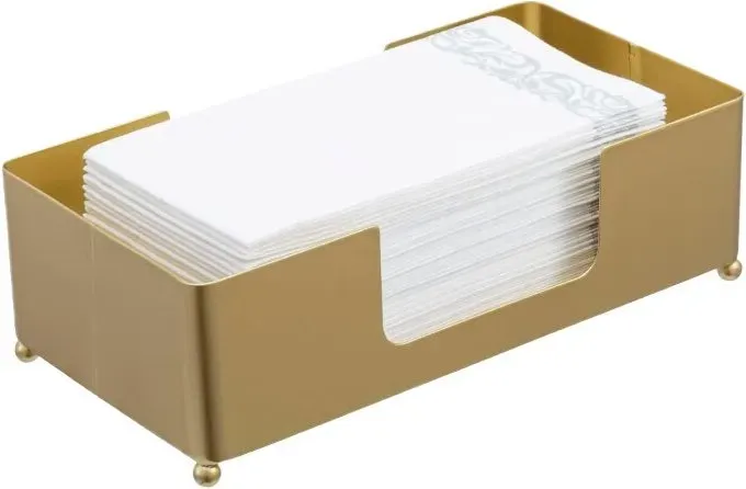 MyGift Papierhandtuchhalter Moderner Goldfarbener Metall Tischhalter für gefaltete Papierhandtücher im Gästebad, Gewerblicher Theken-Tissue-Papier-Spender für Trifold, C-Fold, Z-Fold