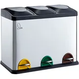 Svita TC3X15 Mülleimer Papierkorb Edelstahl Treteimer Abfalleimer Recycling 45L