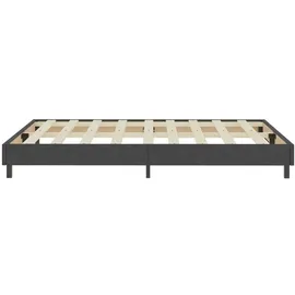 vidaXL Boxspringbett Dunkelgrau Stoff 180x200 cm