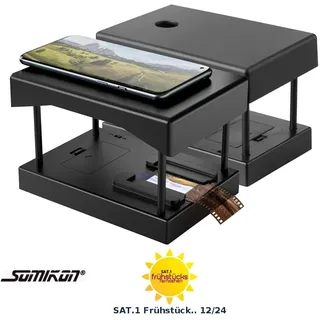 Somikon Konverter: Mobiler Scanner für 35-mm-Dias und -Negative, mit LED-Beleuchtung, App (Mobile Dia Scanner, Smartphone Diascanner, Flachbettscanner)