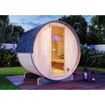 FinnTherm Fass-Sauna Mini XS inkl. 6 kW Ofen + int. Steuerung