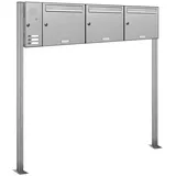 AL Briefkastensysteme Standbriefkasten 3 Fach Silber