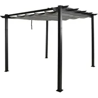 Mendler Aluminium Pergola HWC-N93, Gartenpavillon Pavillon Garten, stabiles 8cm-Gestell