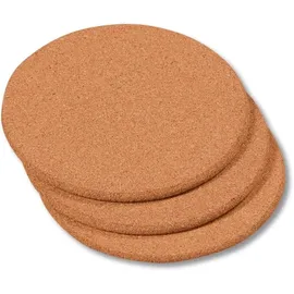 KESPER Topfuntersetzer rund 20 cm im 3er Set aus Naturkork, rutschfest & hitzebeständig